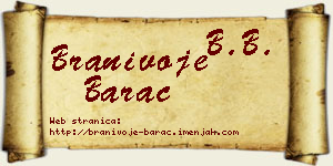 Branivoje Barać vizit kartica